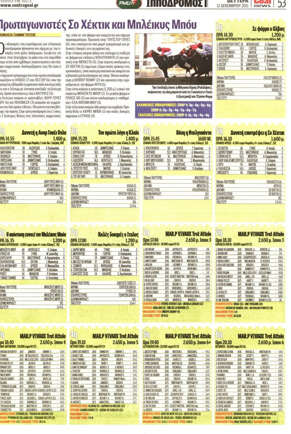 Οπισθόφυλλο Εφημερίδας - GOAL - 2011-12-12