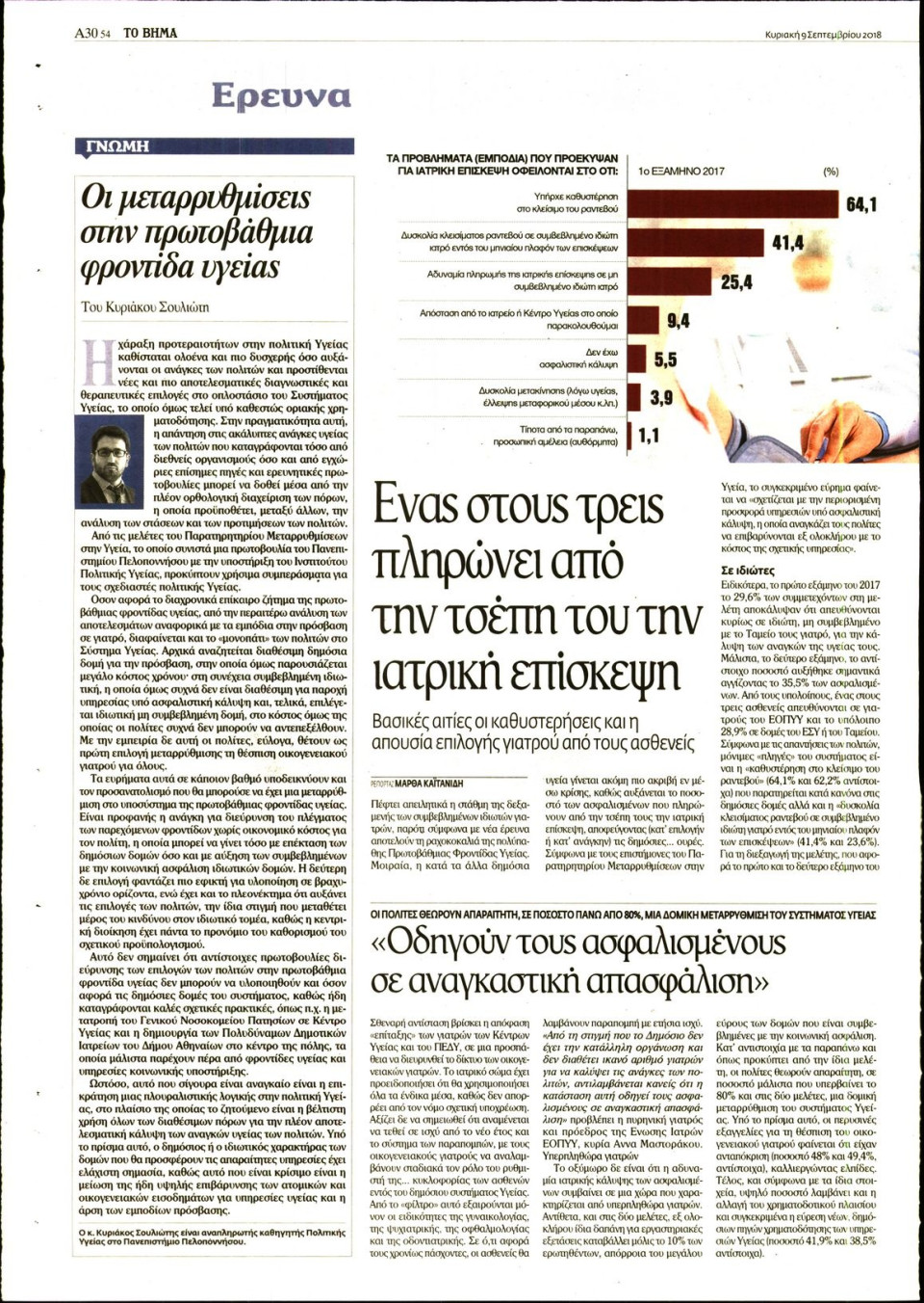 Οπισθόφυλλο Εφημερίδας - ΤΟ ΒΗΜΑ ΤΗΣ ΚΥΡΙΑΚΗΣ - 2018-09-09