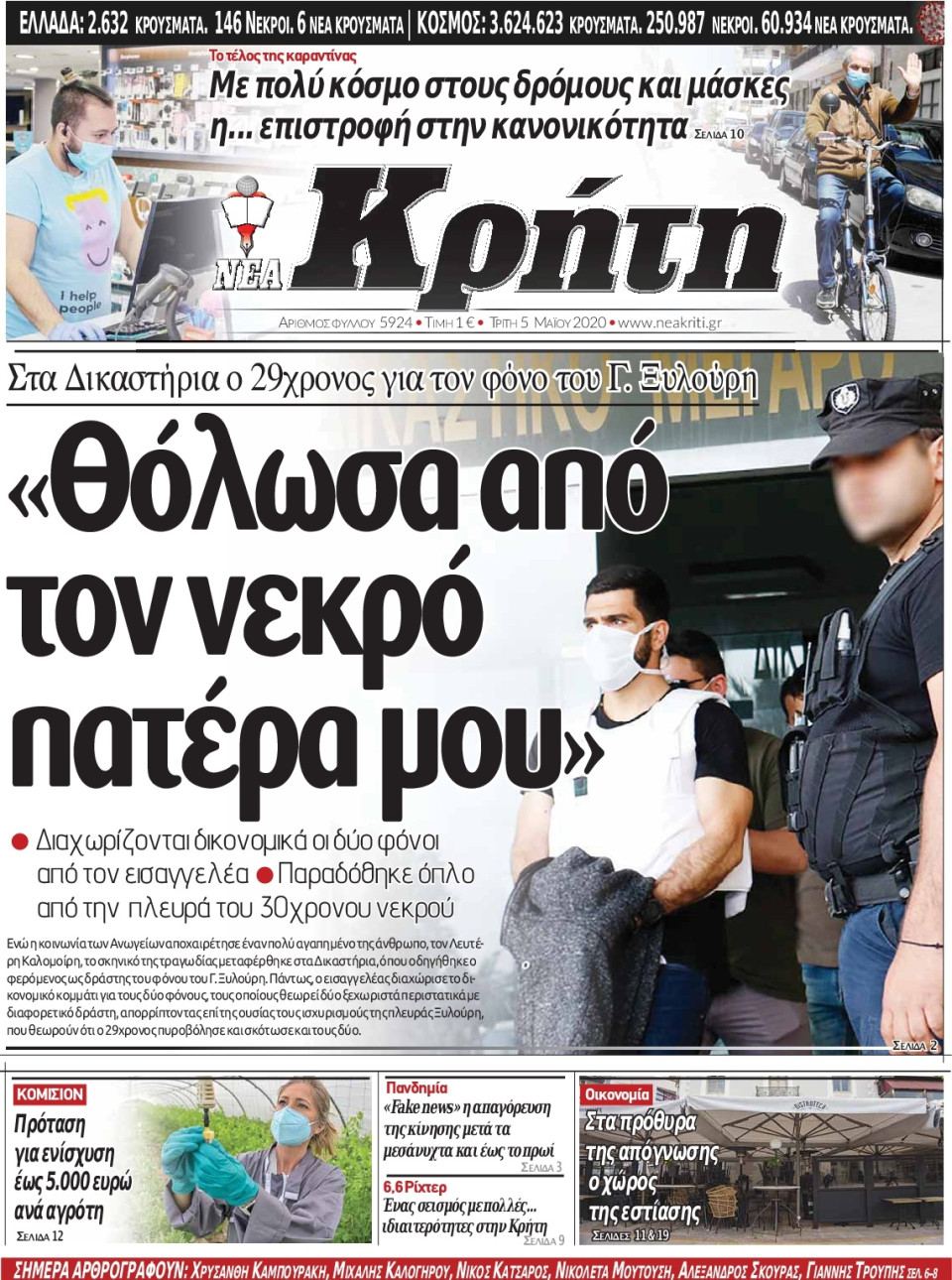 Πρωτοσέλιδο Εφημερίδας - ΝΕΑ ΚΡΗΤΗ ΗΡΑΚΛΕΙΟΥ - 2020-05-05