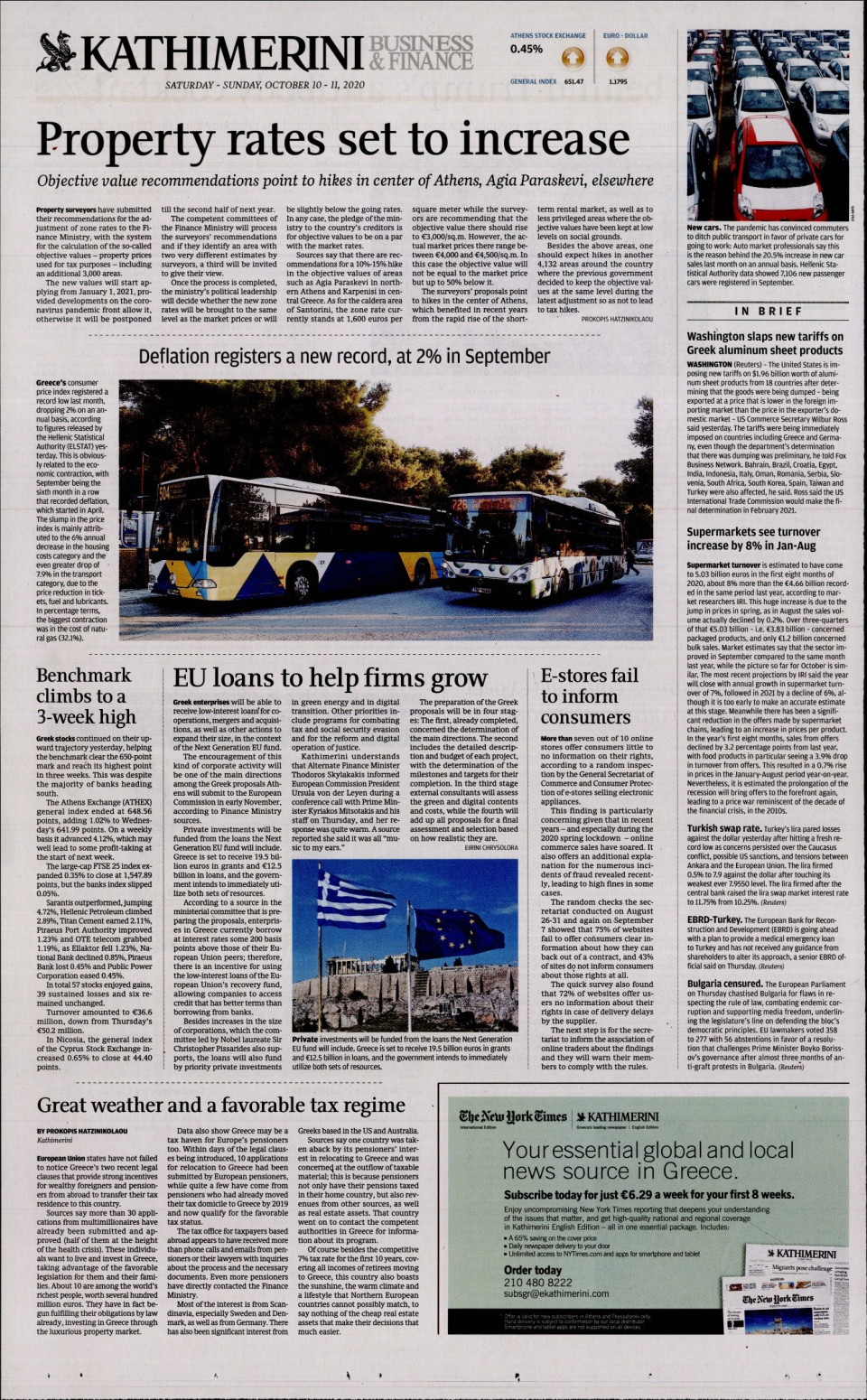 Οπισθόφυλλο Εφημερίδας - INTERNATIONAL NEW YORK TIMES_KATHIMERINI - 2020-10-10