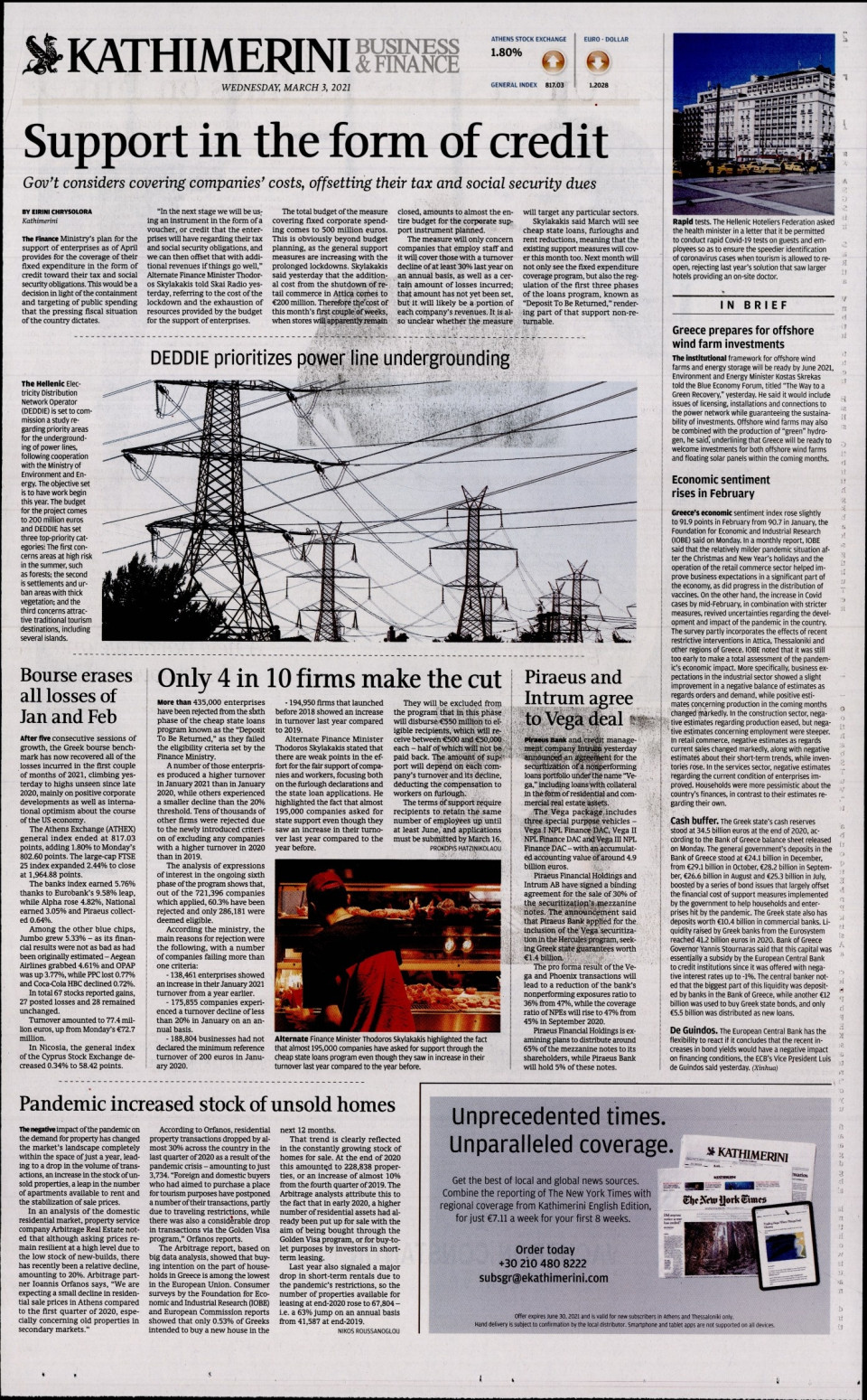 Οπισθόφυλλο Εφημερίδας - INTERNATIONAL NEW YORK TIMES_KATHIMERINI - 2021-03-03