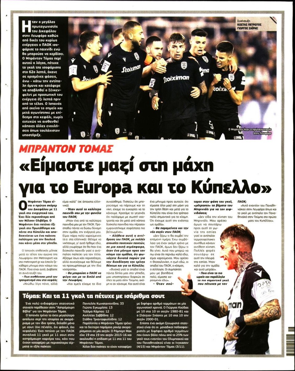 Οπισθόφυλλο Εφημερίδας - METROSPORT - 2023-05-05