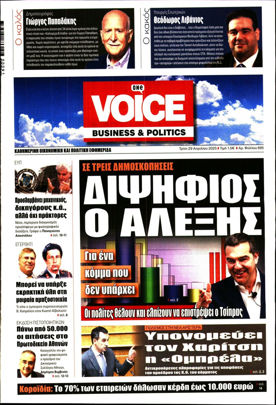 Πρωτοσέλιδο Εφημερίδας - FINANCE & MARKETS VOICE - 2025-04-29