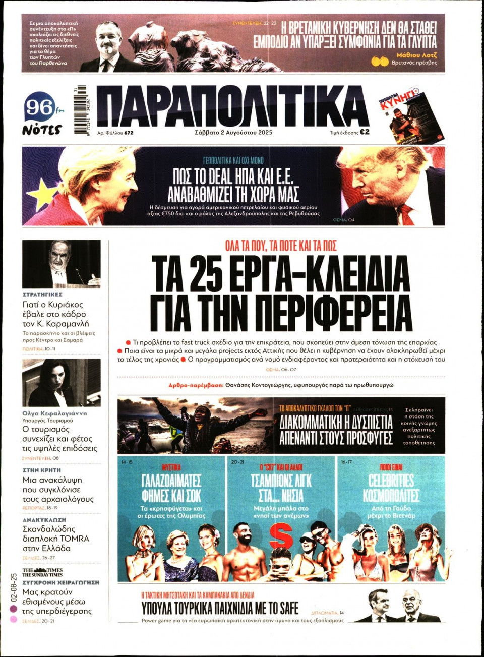 Πρωτοσέλιδο Εφημερίδας - ΠΑΡΑΠΟΛΙΤΙΚΑ - 2025-08-02