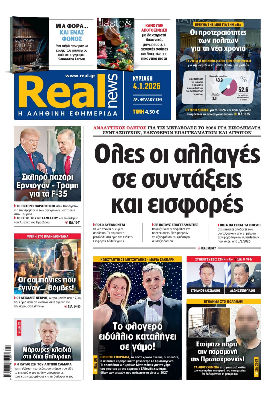 Πρωτοσέλιδο Εφημερίδας - Real News - 2026-01-04