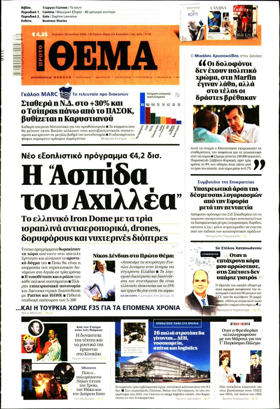 Πρωτοσέλιδο Εφημερίδας - Πρώτο Θέμα - 2026-07-26